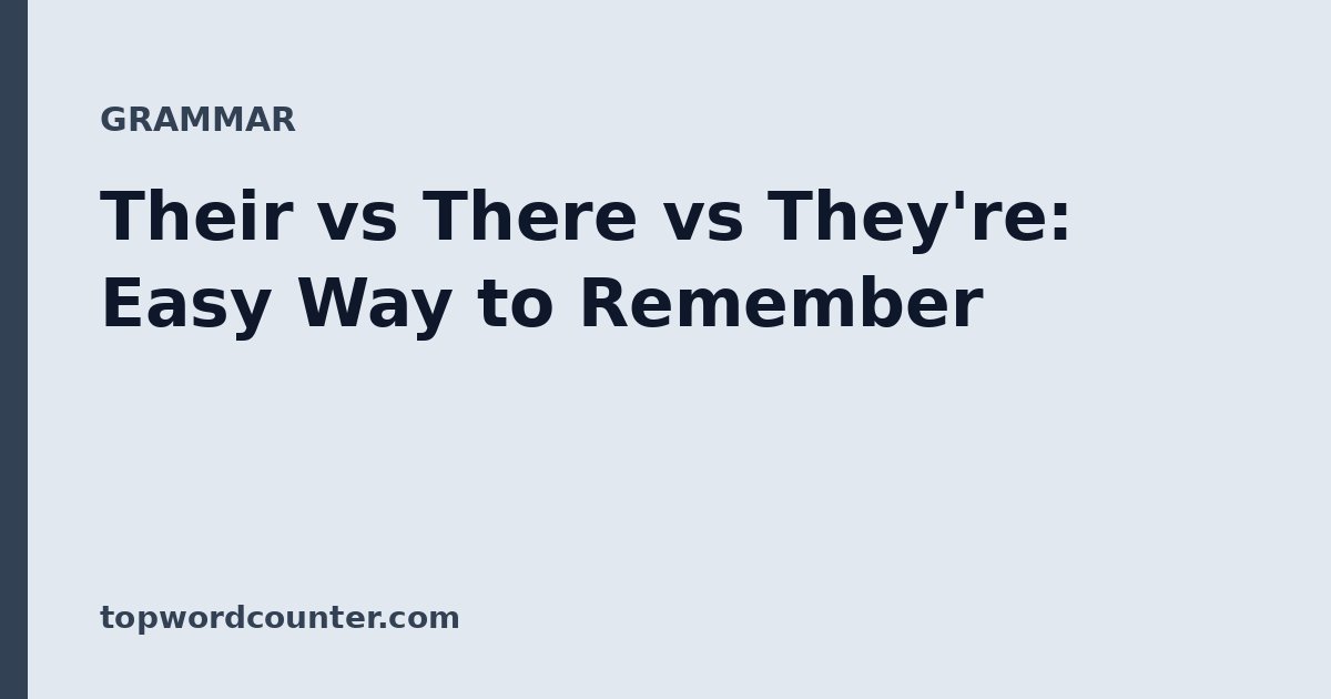 Their vs There vs They're: Easy Way to Remember